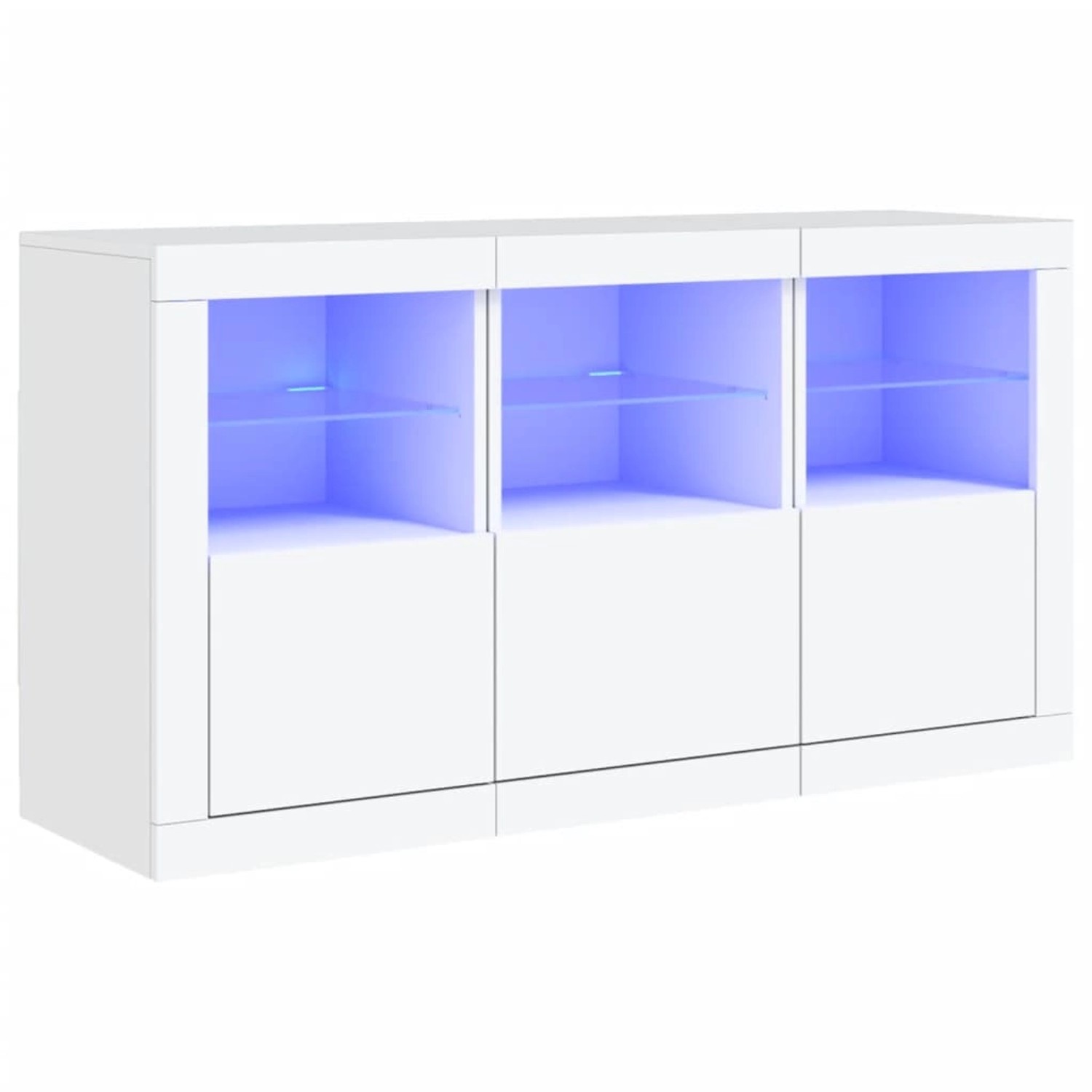 vidaXL Sideboard mit LED-Leuchten Weiß 123x37x67 cm 3209058