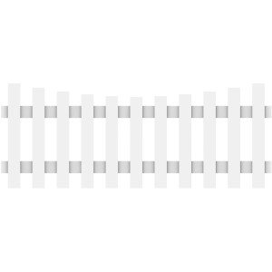 Weißes Traumgarten Gartenzaun Element Longlife Cara mit Schwung, 180x70 cm.