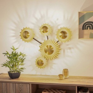 Lindby Wandleuchte Wandlampe Innen Senmia 10003390 Modern in Gold Messing aus Metall 5-flammig G9 Wohnzimmerleuchte