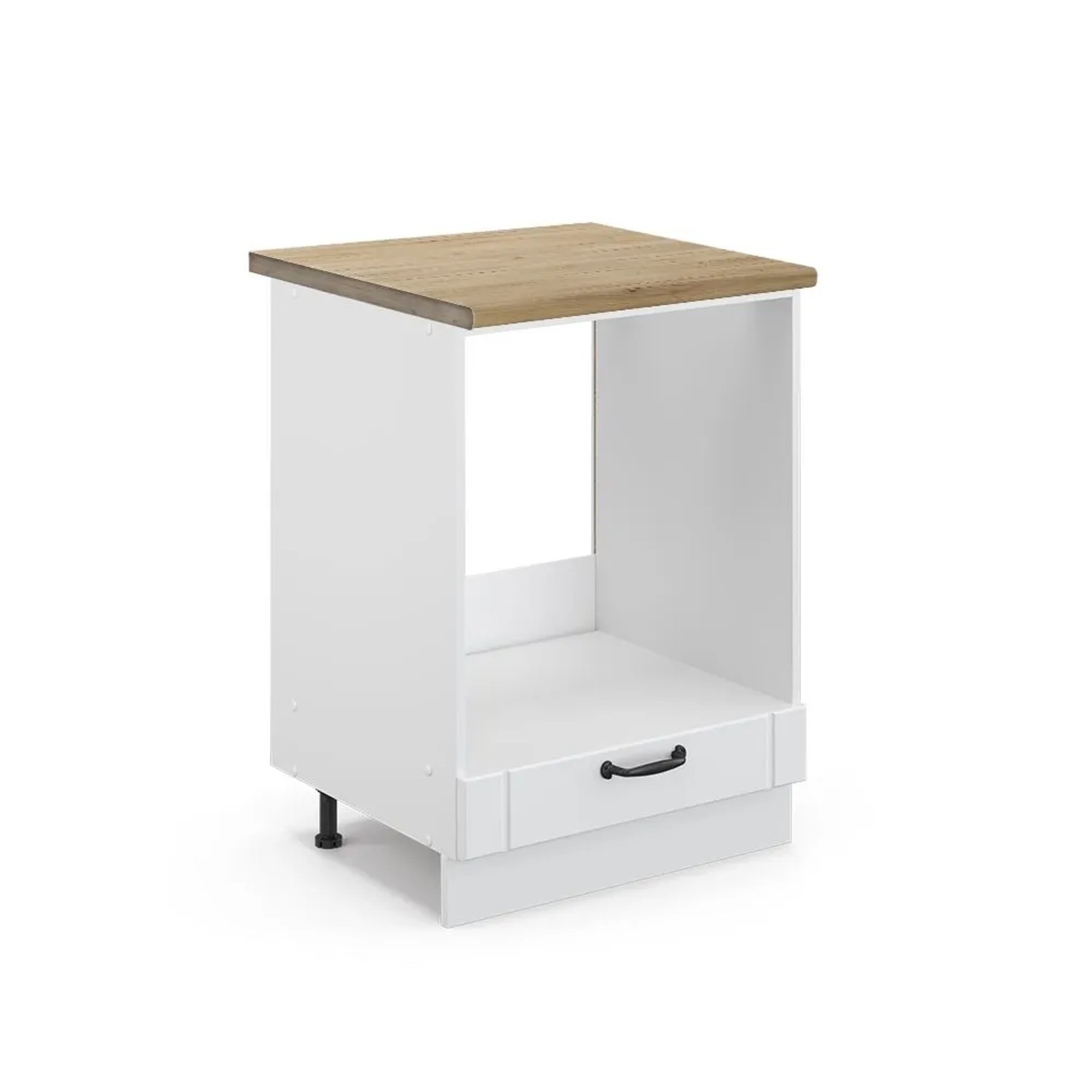 Vicco Herdumbauschrank Fame-Line Herdschrank Weiß Landhaus Weiß 60 cm AP Eiche