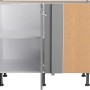 Optifit Eckunterschrank Mats825, 100/65 cm, Basaltgrau, mit Tür und Einlegeboden für die Küche.