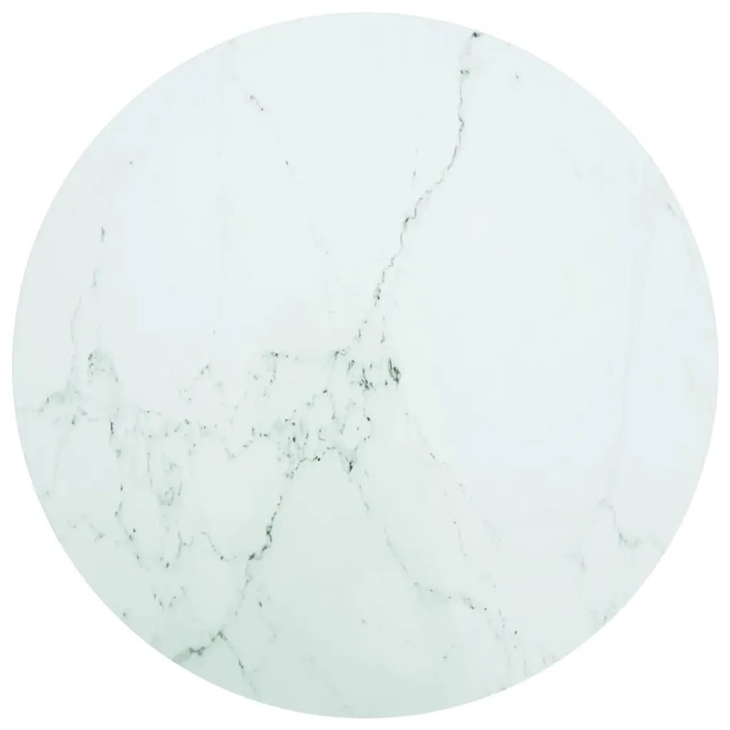 vidaXL Tischplatte Weiß Ø90x1 cm Hartglas in Marmoroptik 322251