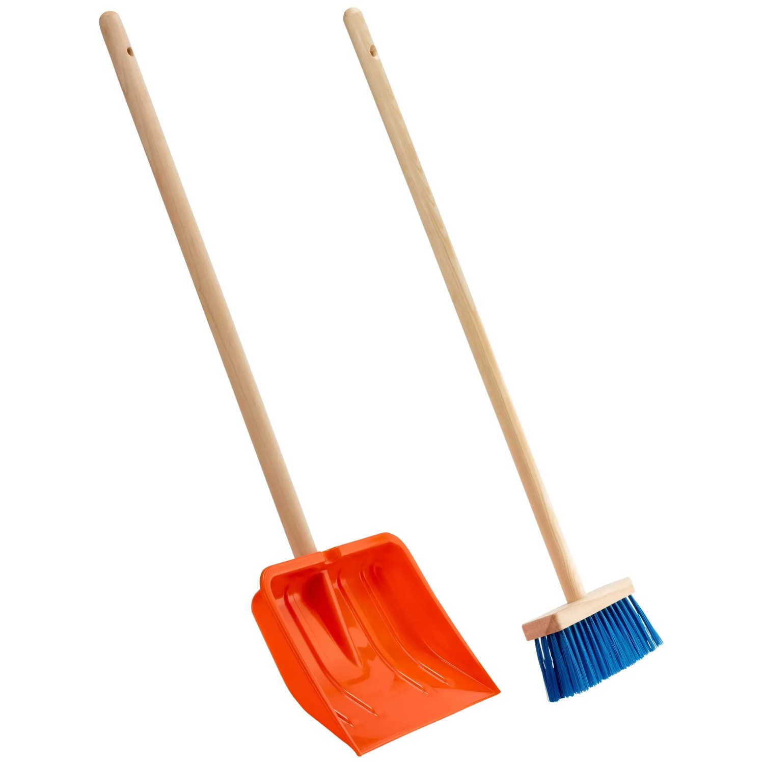 LUX-TOOLS Kinder-Schneeschieber Orange und Besen Set
