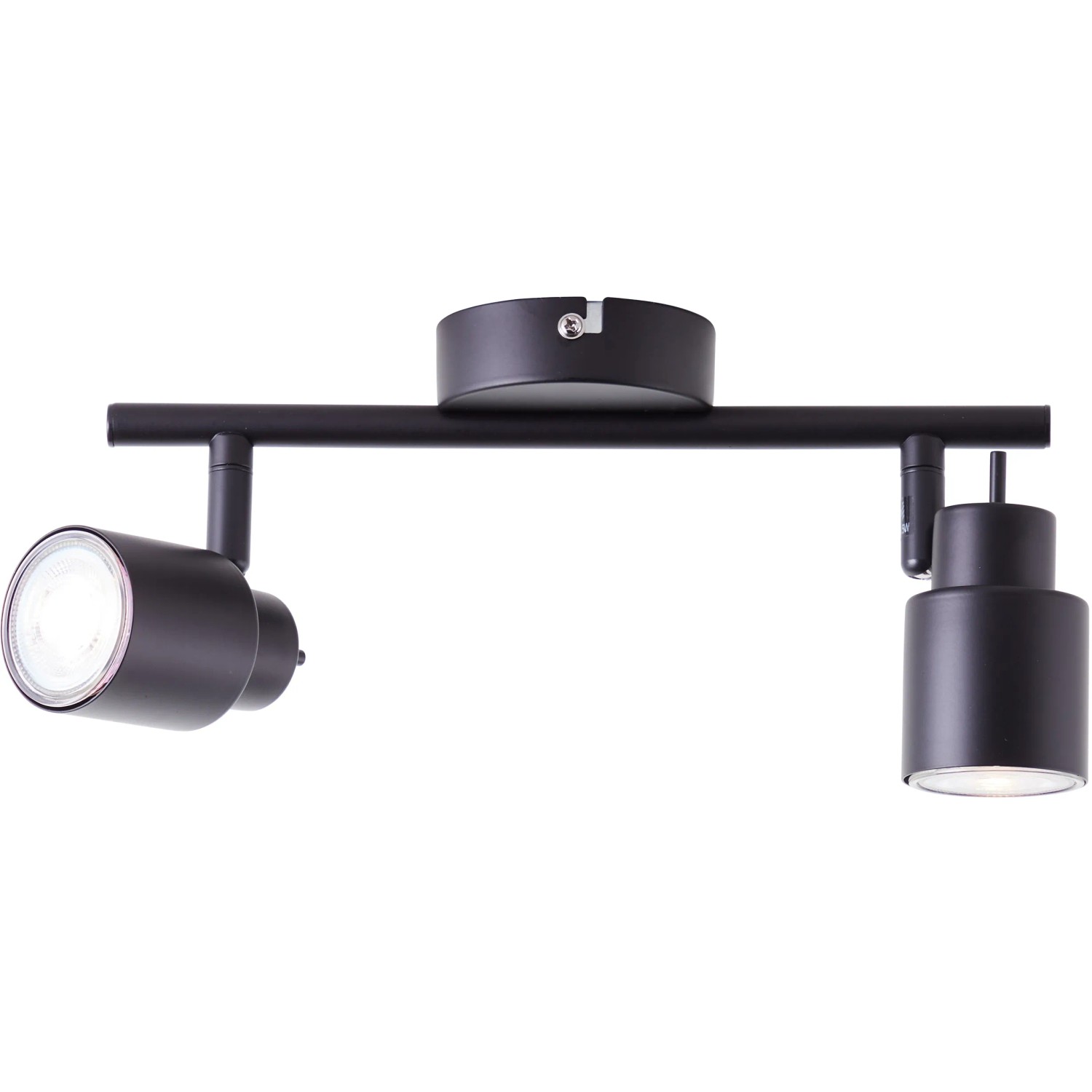 Brilliant LED-Spotrohr Andres, 2-flammig, schwarz matt. Deckenleuchte mit zwei schwenkbaren Spots.
