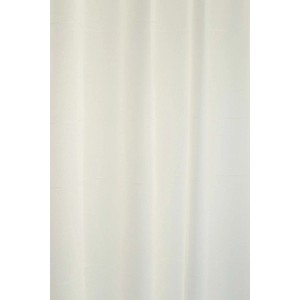 Transparenter, weißer Fenstervorhang Kiran mit verdeckten Schlaufen und feinen Streifen.