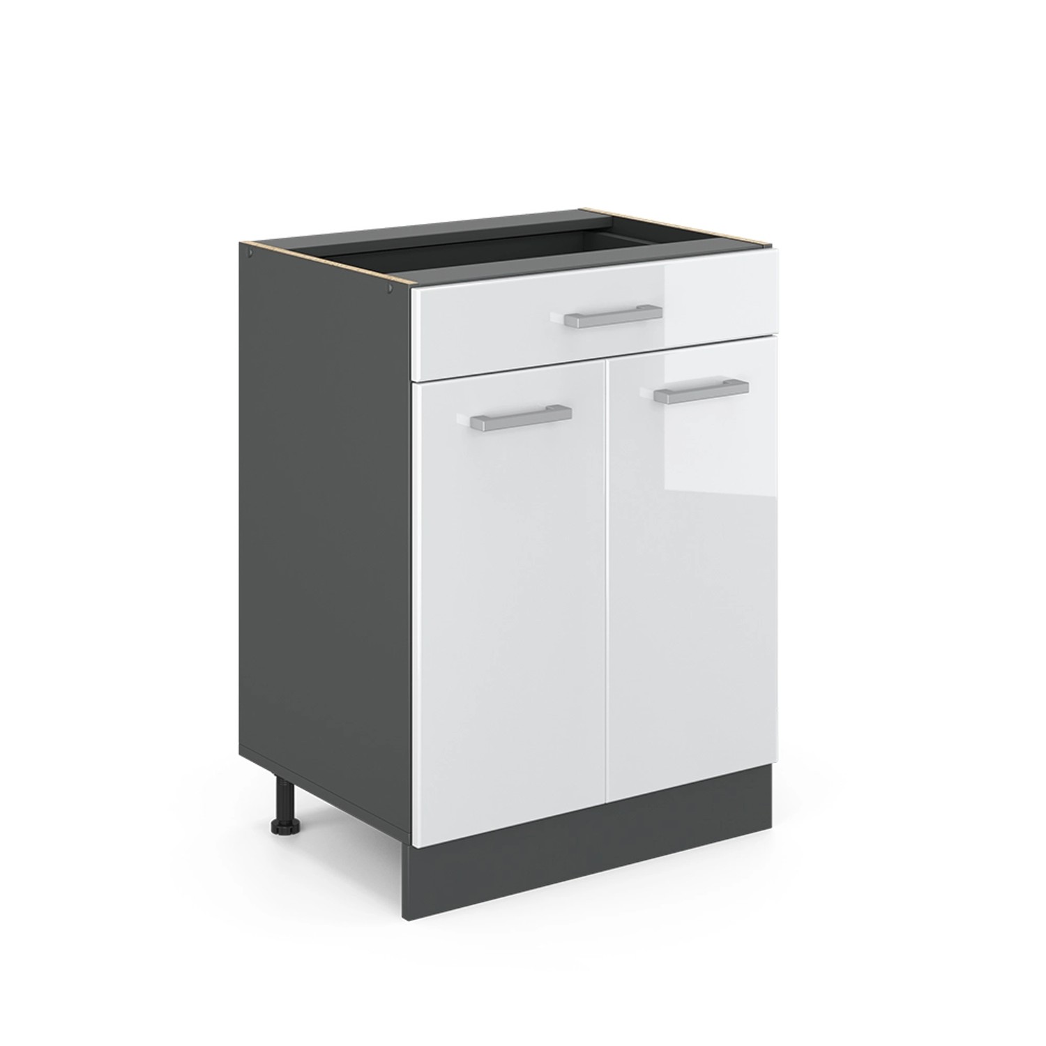 Vicco Unterschrank R-Line, Anthrazit Hochglanz/Weiß, 60cm, Schublade, ohne günstig online kaufen