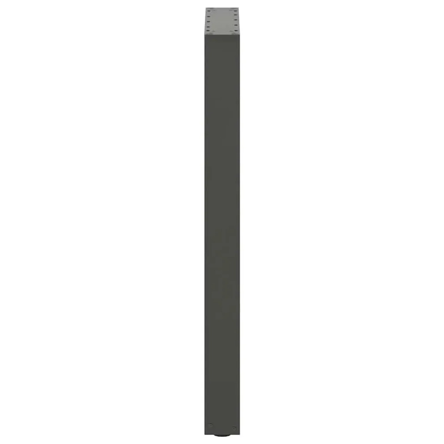 Einzelnes anthrazitfarbenes Bartischbein aus pulverbeschichtetem Stahl, 90-91 cm hoch, mit Montageplatte und Nivellierfuß.