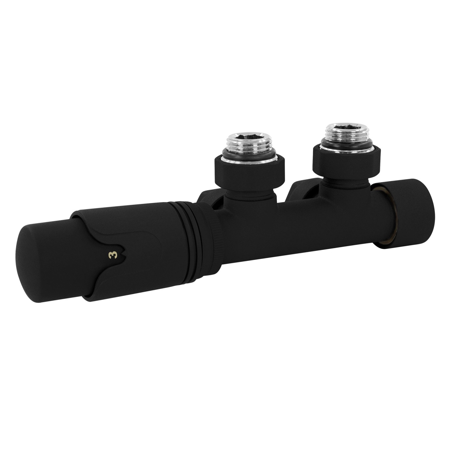 LuxeBath Anschlussgarnitur Badheizkörper Mittel Eckform Schwarz günstig online kaufen