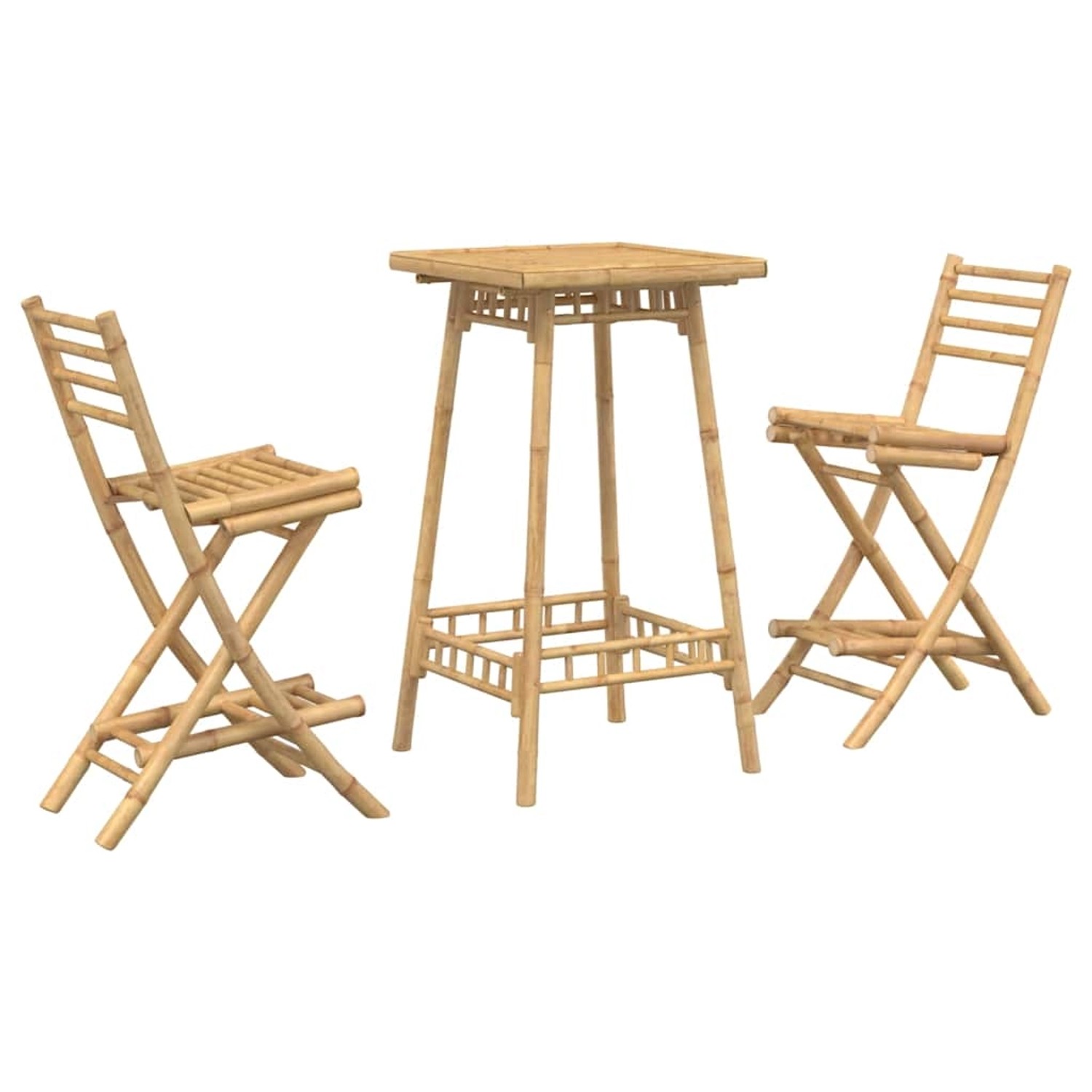 vidaXL 3-tlg Outdoor-Bar-Set Klappbar Bambus 4108232 günstig online kaufen