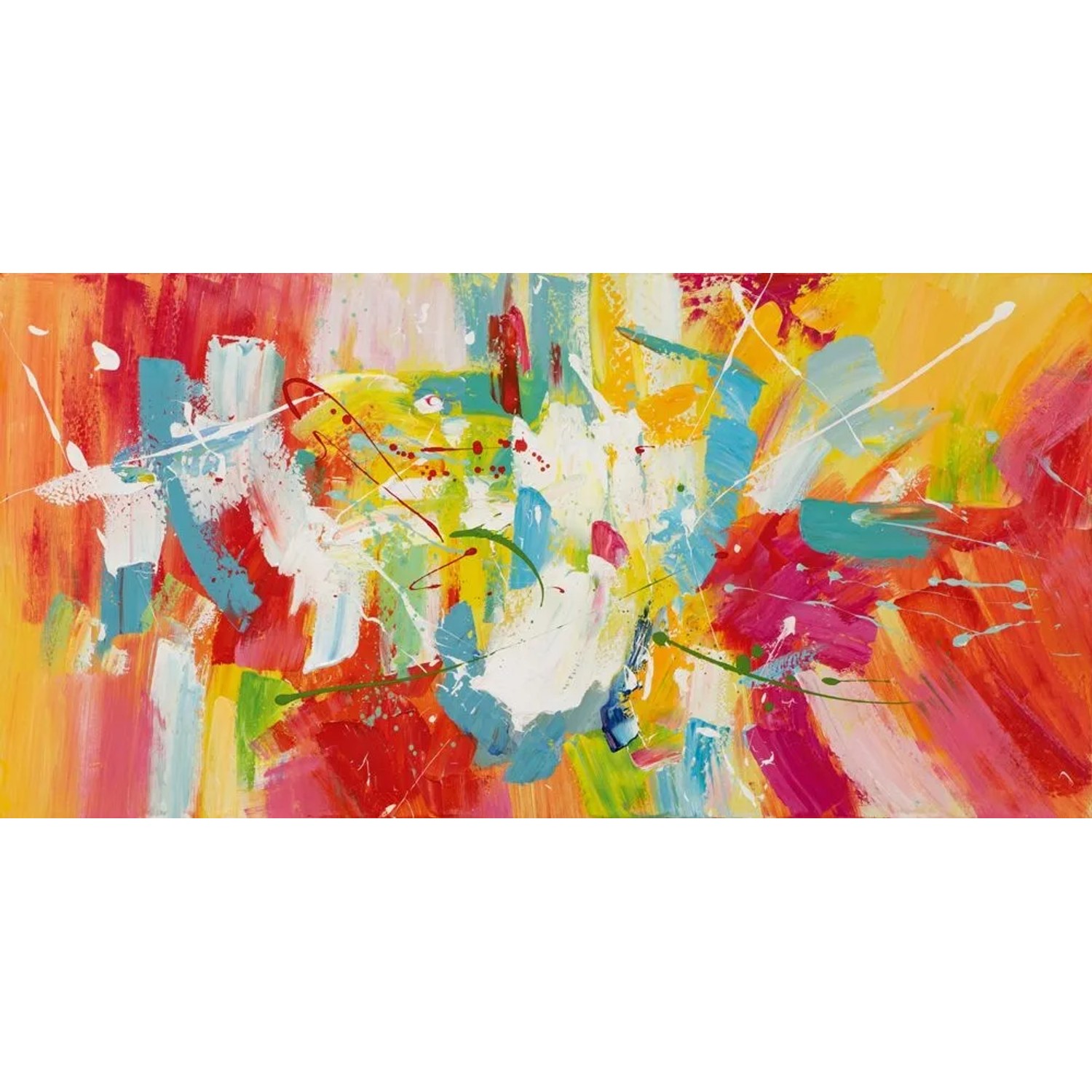 Art Universe Leinwandbild Buntes Farbspektakel 60 x 120 cm
