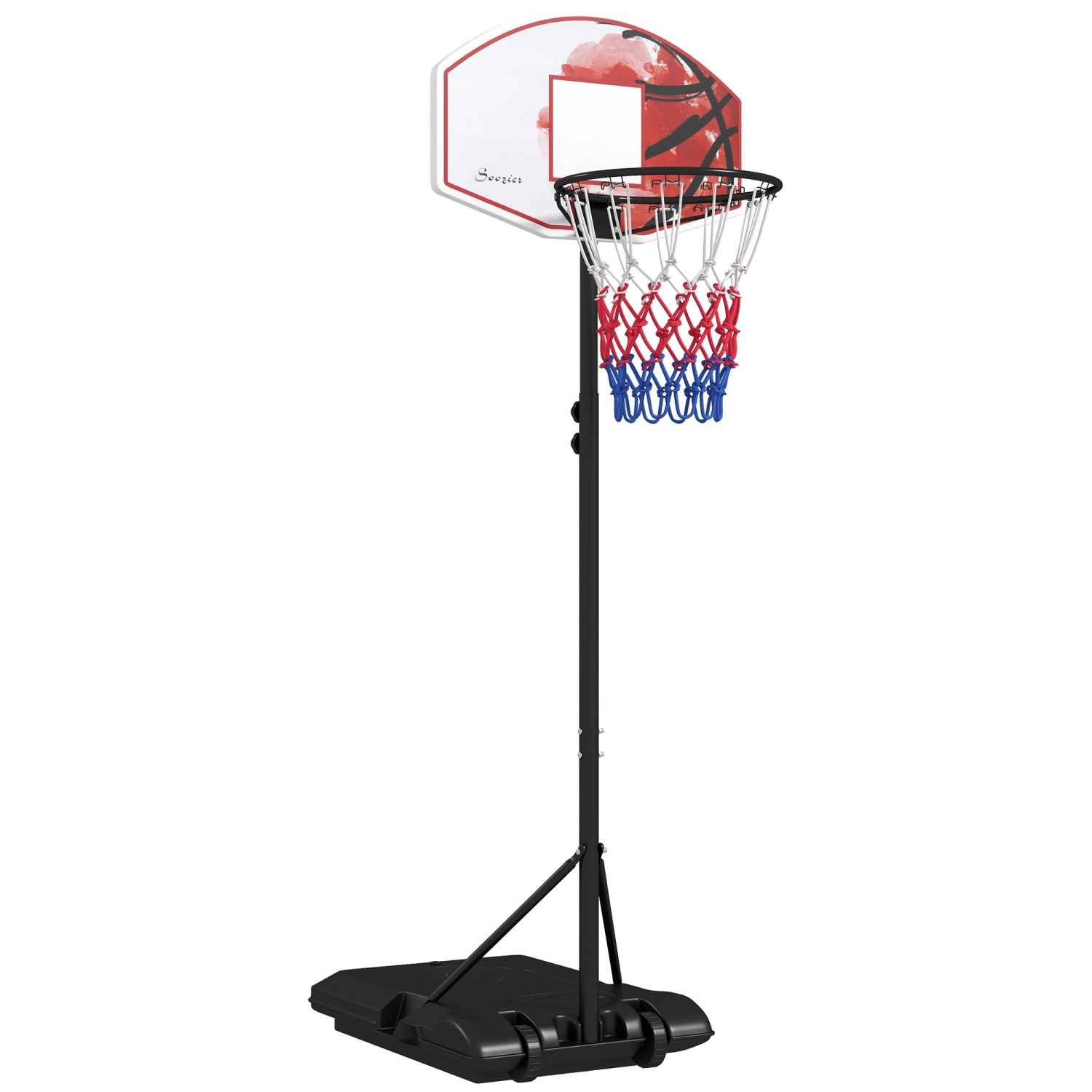SPORTNOW Basketballkorb Stahl Schwarz Transparent Orange 72L x 2,1B x 45,5H cm
