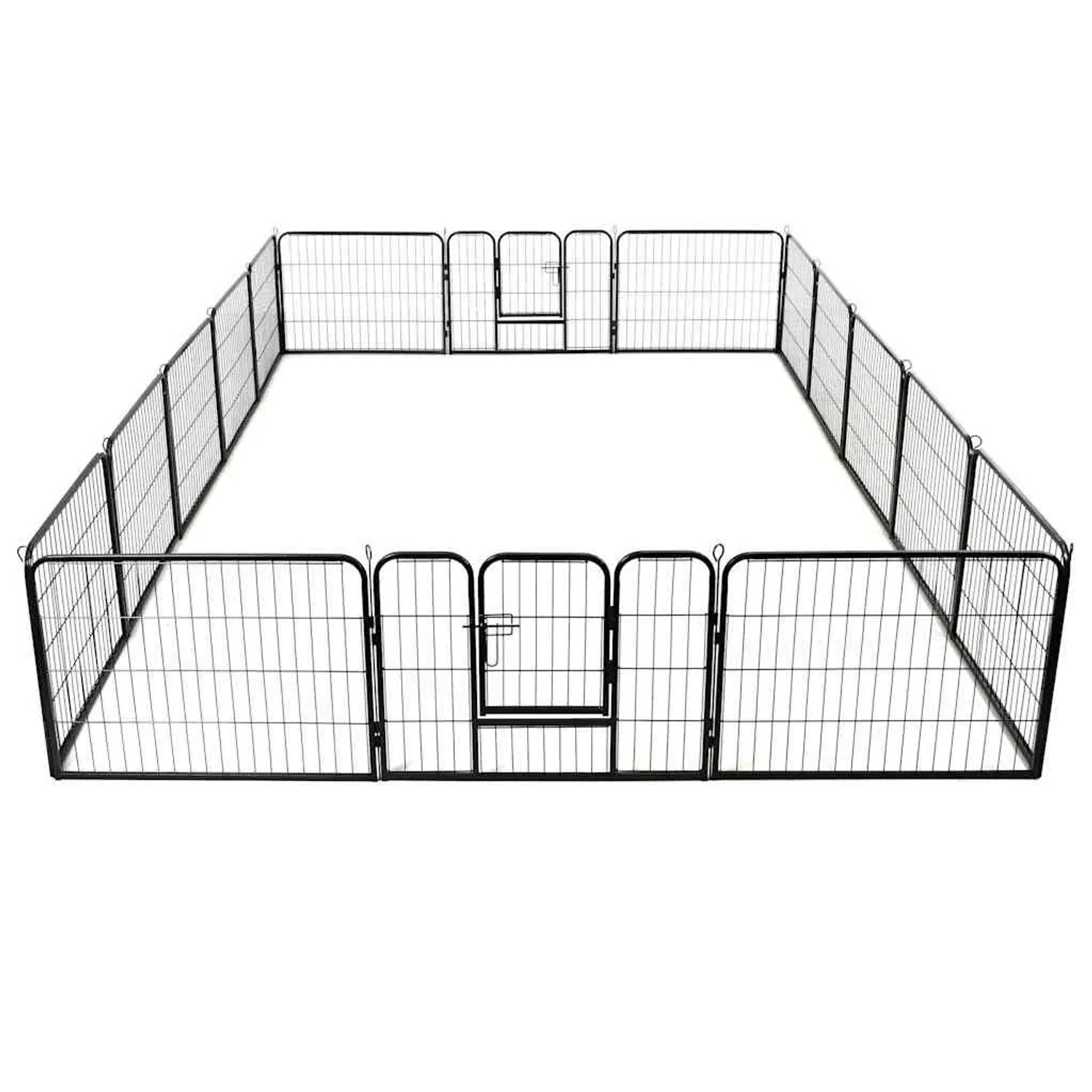 vidaXL Hunde-Laufstall 16 Paneele Stahl 60x80 cm Schwarz 275492