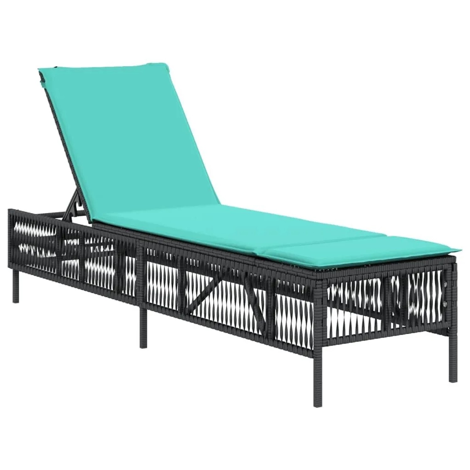 vidaXL Sonnenliege mit Kissen Schwarz Poly-Rattan 4002745 günstig online kaufen