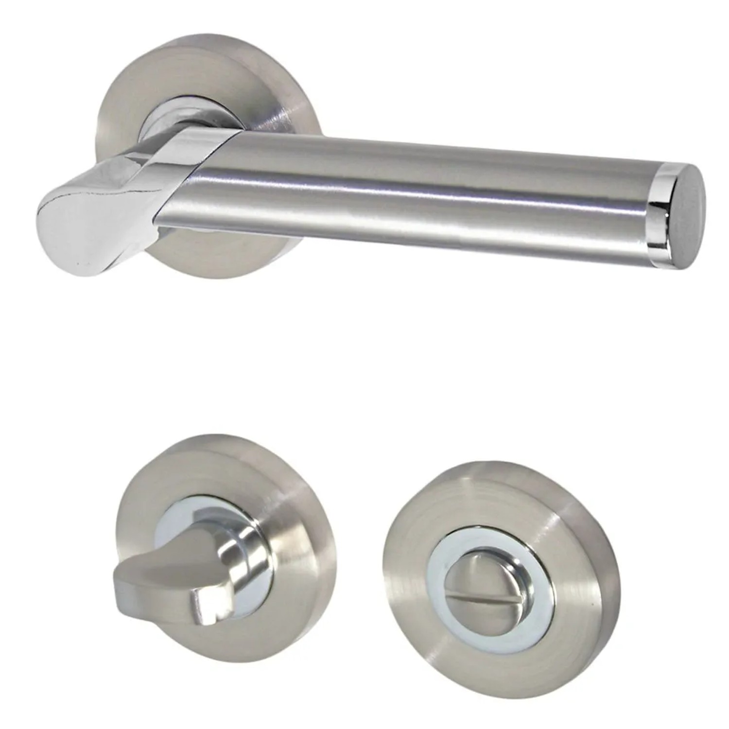 Häusler Türbeschlag 1574-S R WC Chrom Niro Türdrücker Türklinke