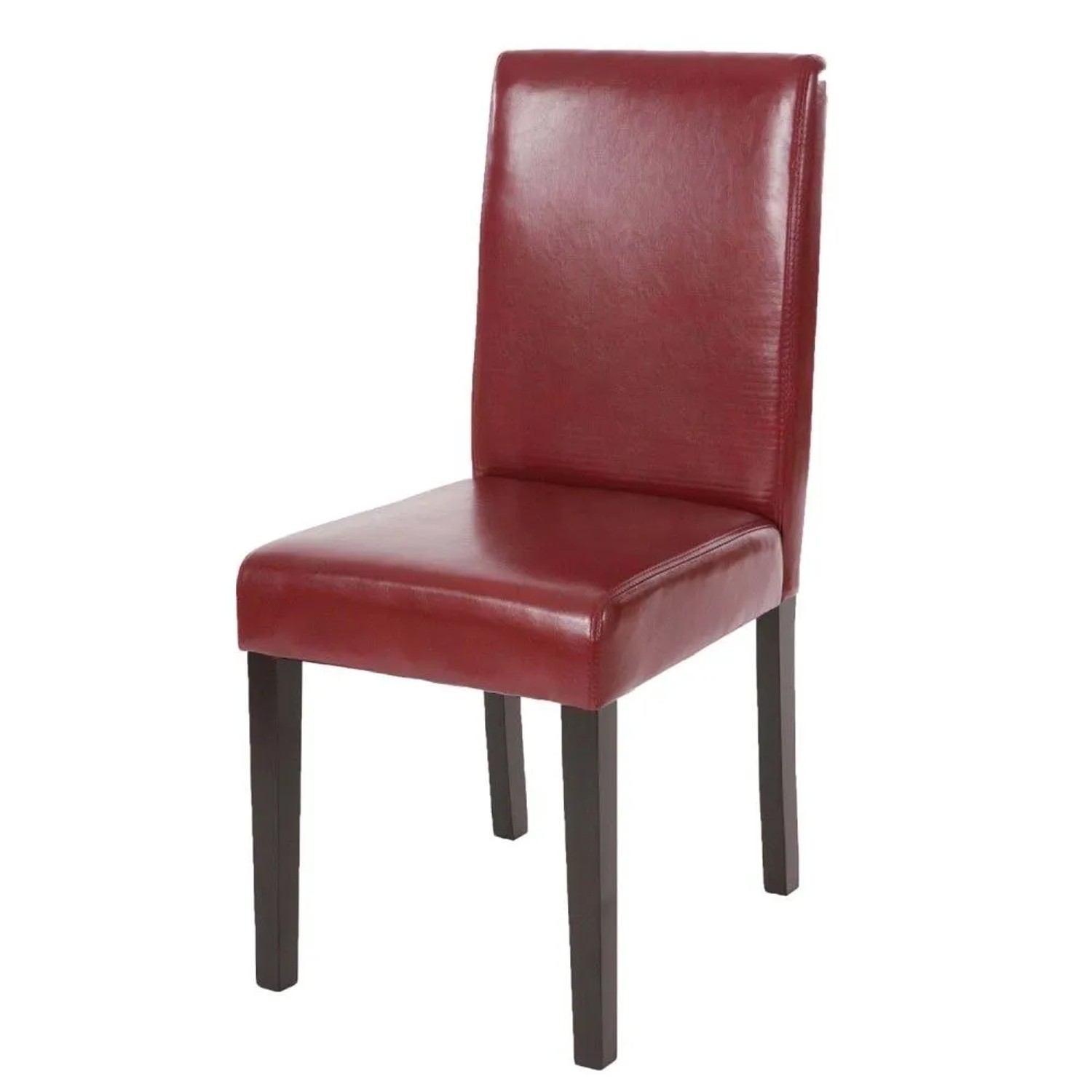 MCW Esszimmerstuhl Littau Kunstleder Rot-Braun Dunkle Beine