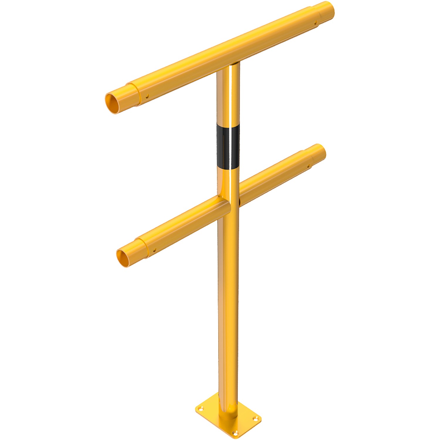 Schake Schutzgeländer Stahlrohr Mittelpfosten Ø 48 mm Gelb-Schwarz