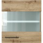 Flex-Well Hängeschrank Cara, 50 cm, Artisan Eiche/Milchglas, mit Metallgriff.