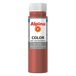 Flasche Alpina Color Spicy Red Abtönfarbe, seidenmatt, 250ml.