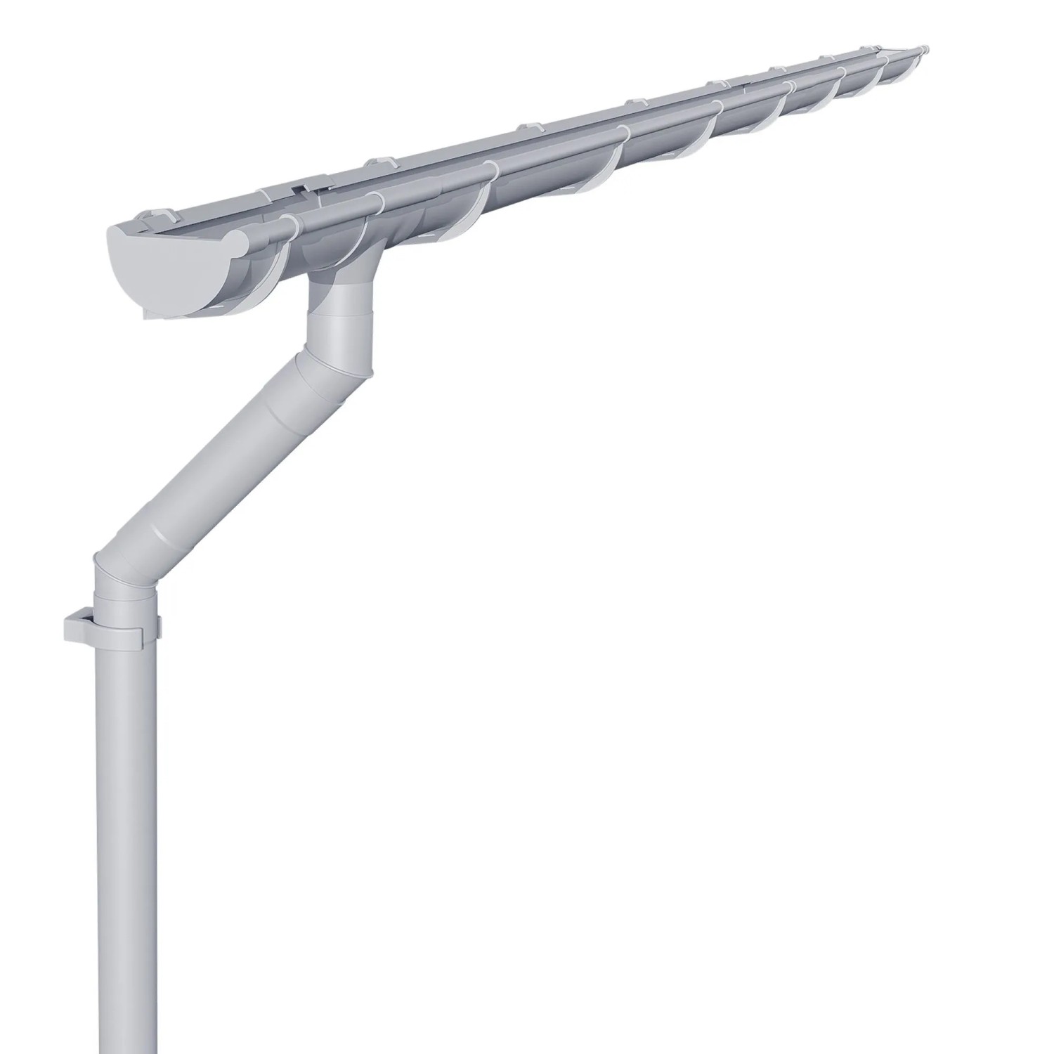 INEFA Dachrinnen Set Kunststoff NW125 Halbrund Grau 8m