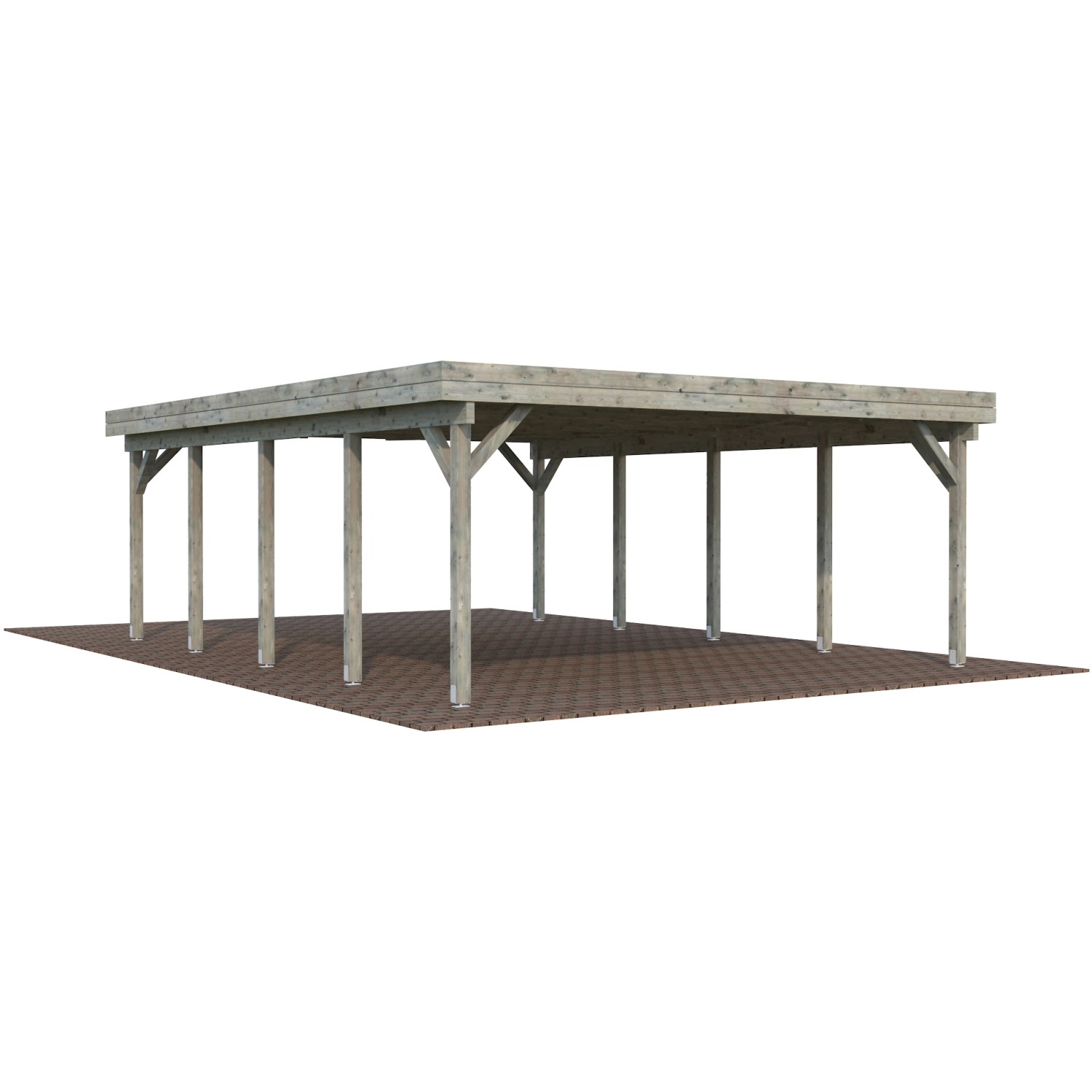 Palmako Doppelcarport Karl Grau tauchgrundiert 600 cm x 762 cm