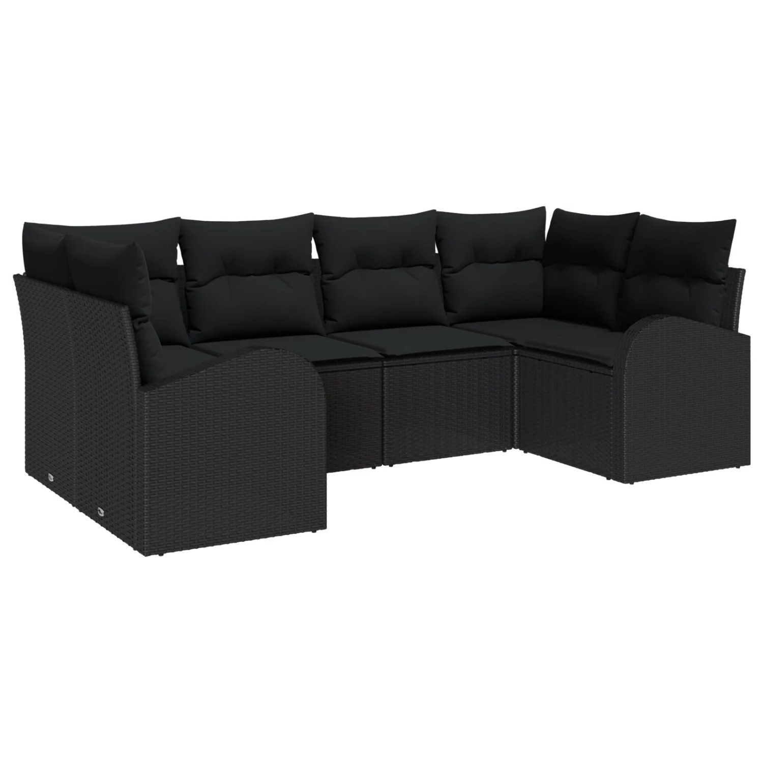 vidaXL Garten-Sofa-Set mit Kissen 6-Tlg Schwarz Poly Rattan 3354852 günstig online kaufen