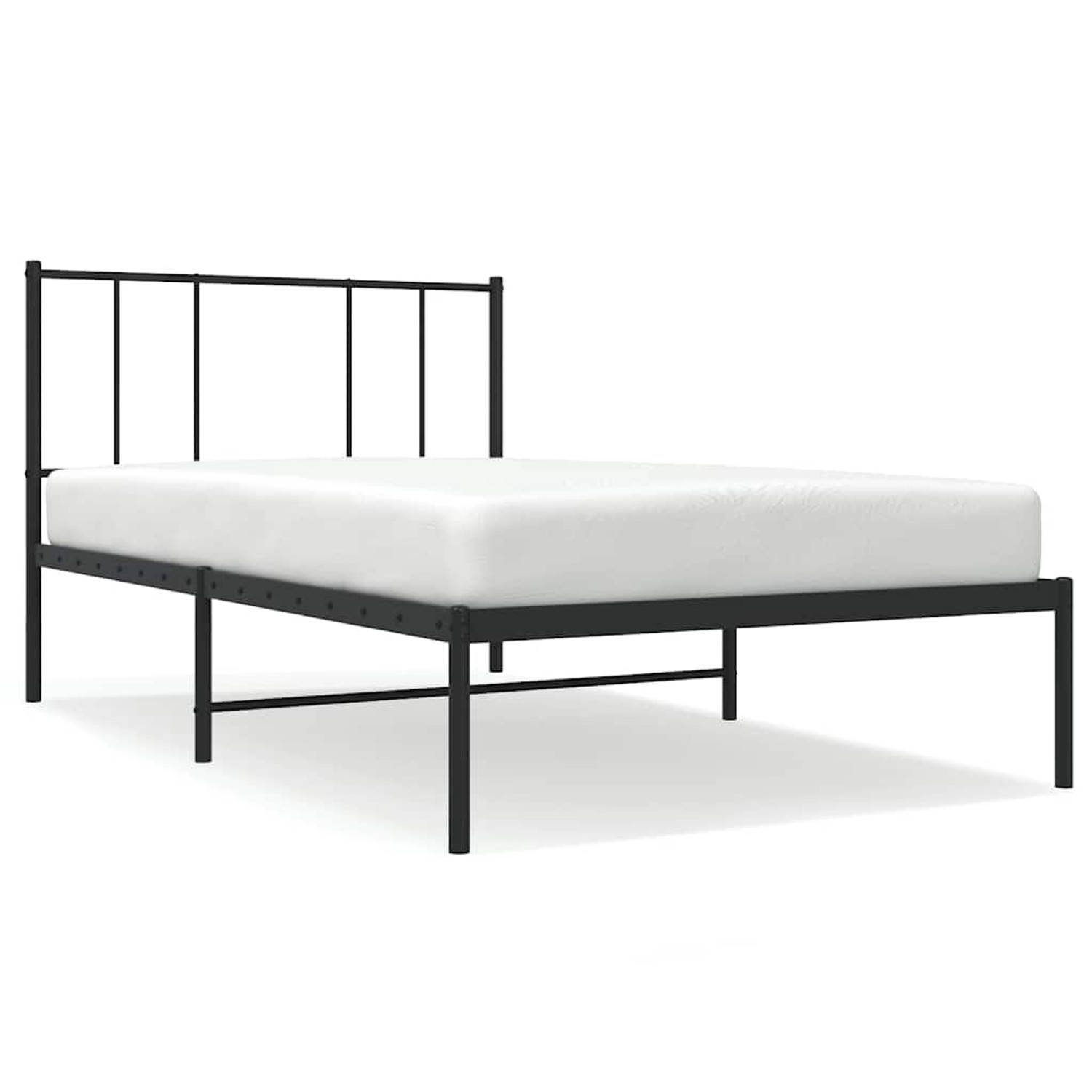 vidaXL Bettgestell mit Kopfteil Metall Schwarz 100x190 cm 352474 günstig online kaufen