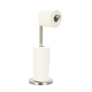 MSV Toilettenpapierhalter aus Edelstahl mit Rollenreserve für Bad & WC.