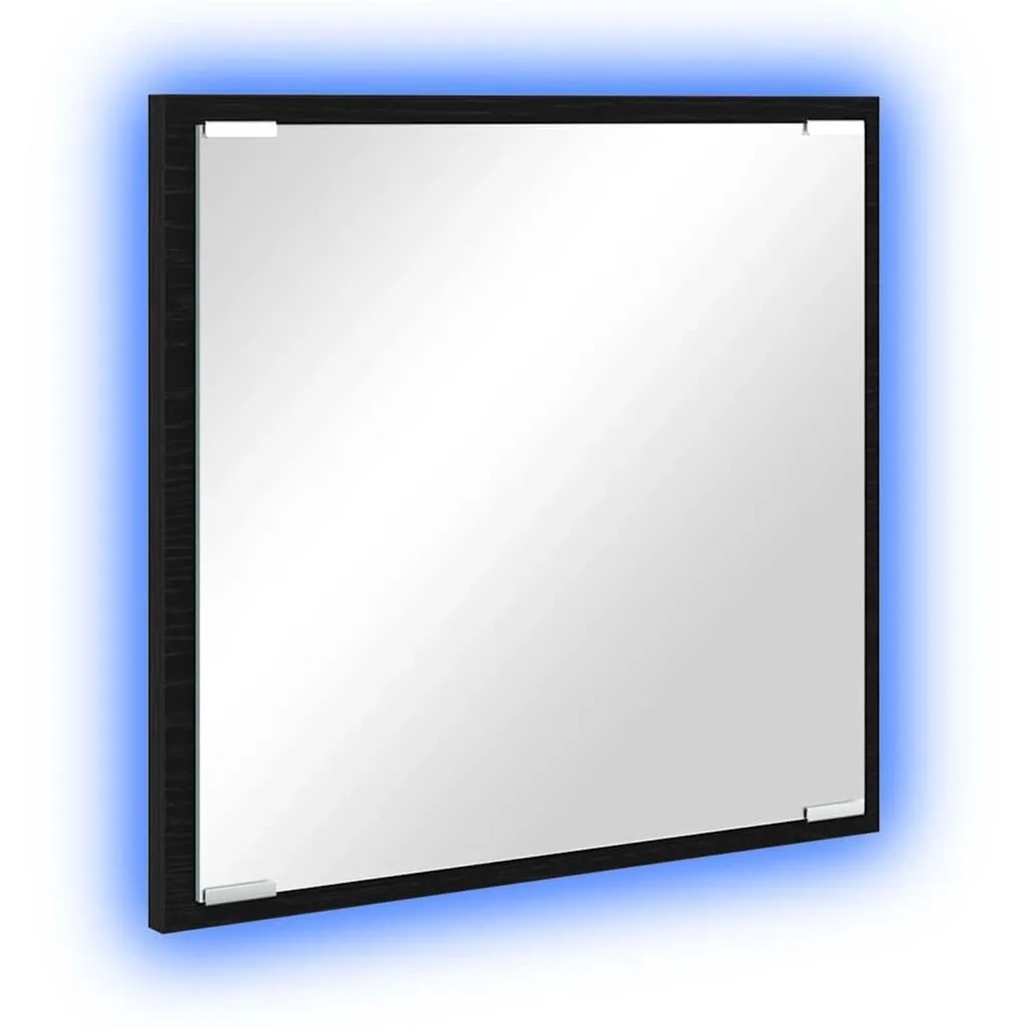 vidaXL LED-Badezimmerspiegel Schwarz Eichen-Optik 40 x 37 x 8,5 cm 875413