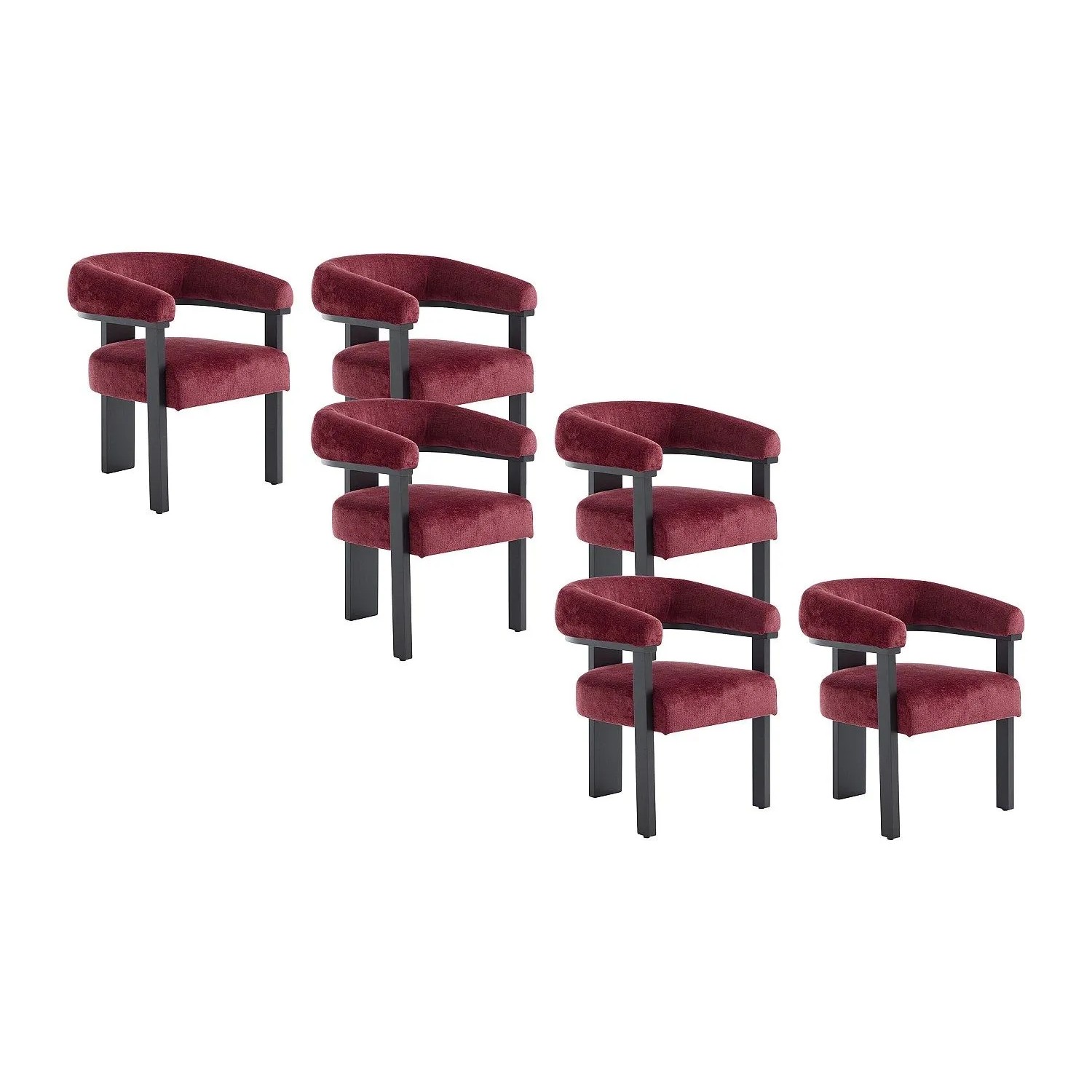 Vente-unique Stuhl Livelia Schwarz  Bordeaux 64 cm