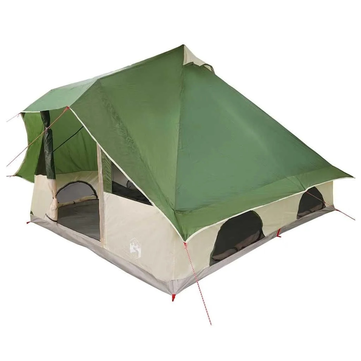 vidaXL Tipi Zelt mit Dach mit Speicher Grün 358 x 296 x 258 cm Taft 42000969