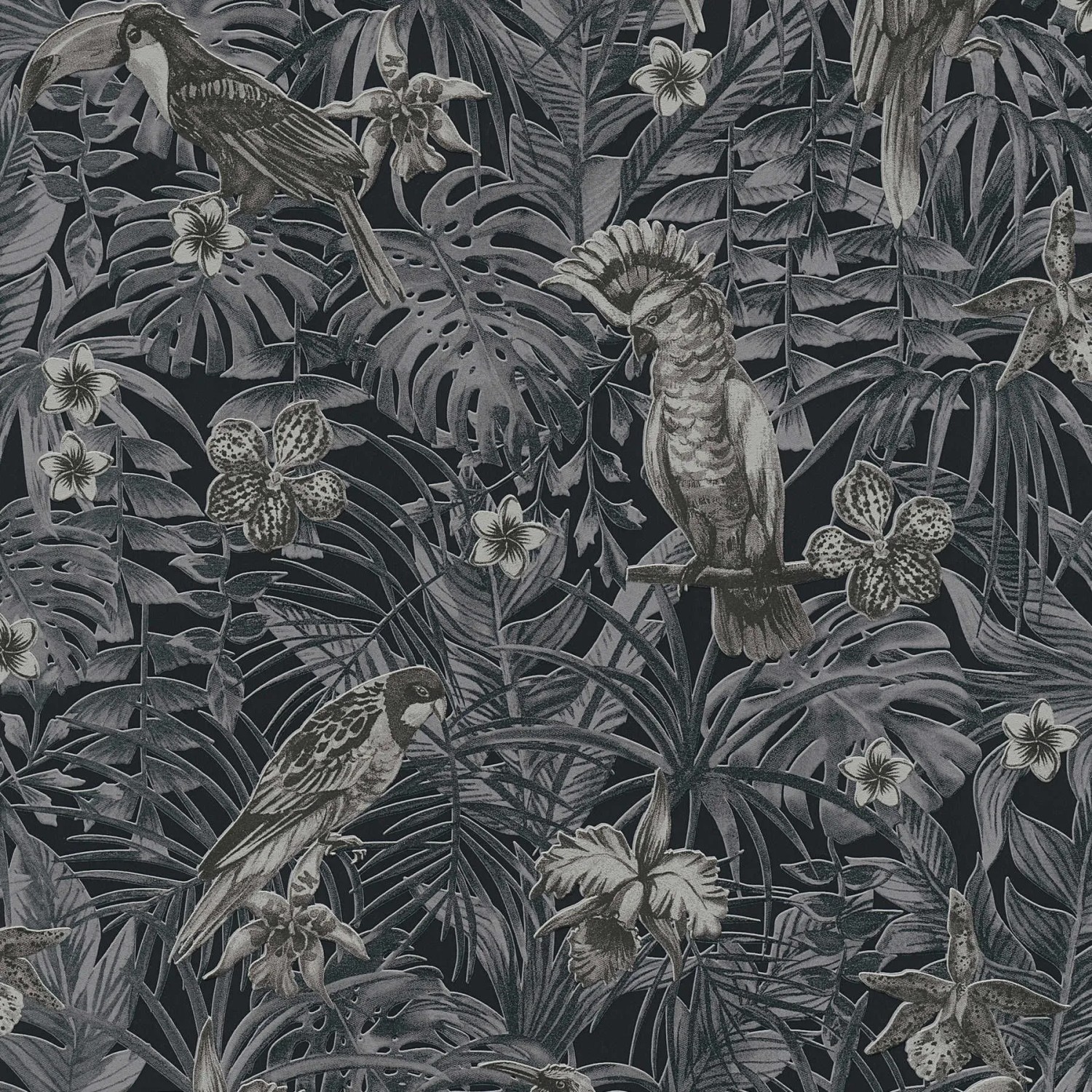 Tadessi Tapete Floral M1-No.322 Vliestapete in Schwarz
