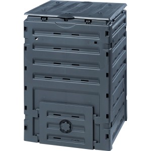 Garantia Komposter Eco-Master, 450 l, schwarz. Kunststoff Komposter mit Deckel und Entnahmeklappe.