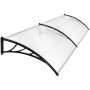 Tectake Vordach  In Bogenform Wetterfest  93 x 300 x 0 50 cm Transparent