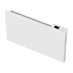 Weißer Sannover Elektro-Heizkörper Sanos 1500W mit digitalem Display.
