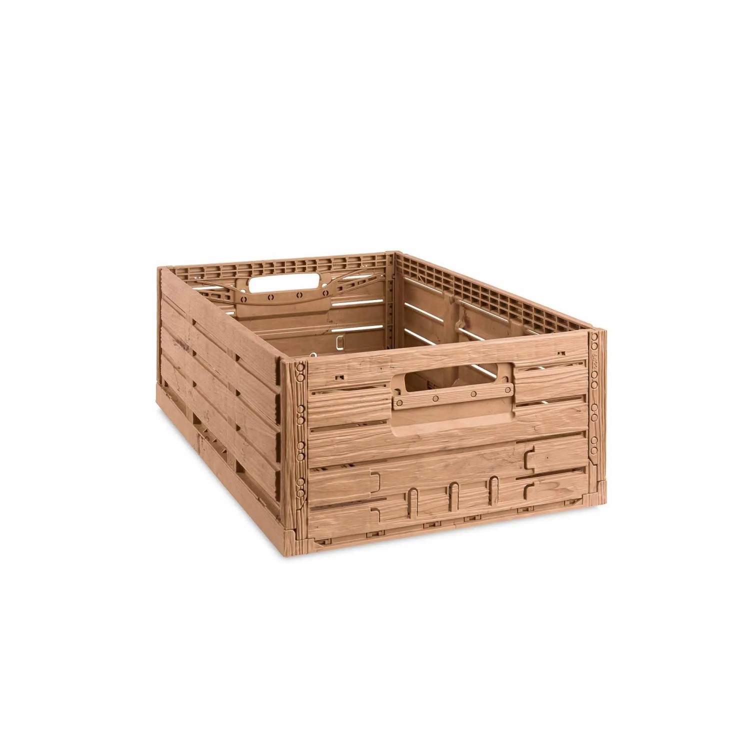 PROREGAL Klappbox Active Lock Holzdekor HxBxT 21,8x40x60cm Braun 44,8 Liter Kiste Faltbox Transportkiste Obstkiste Gemüsekiste