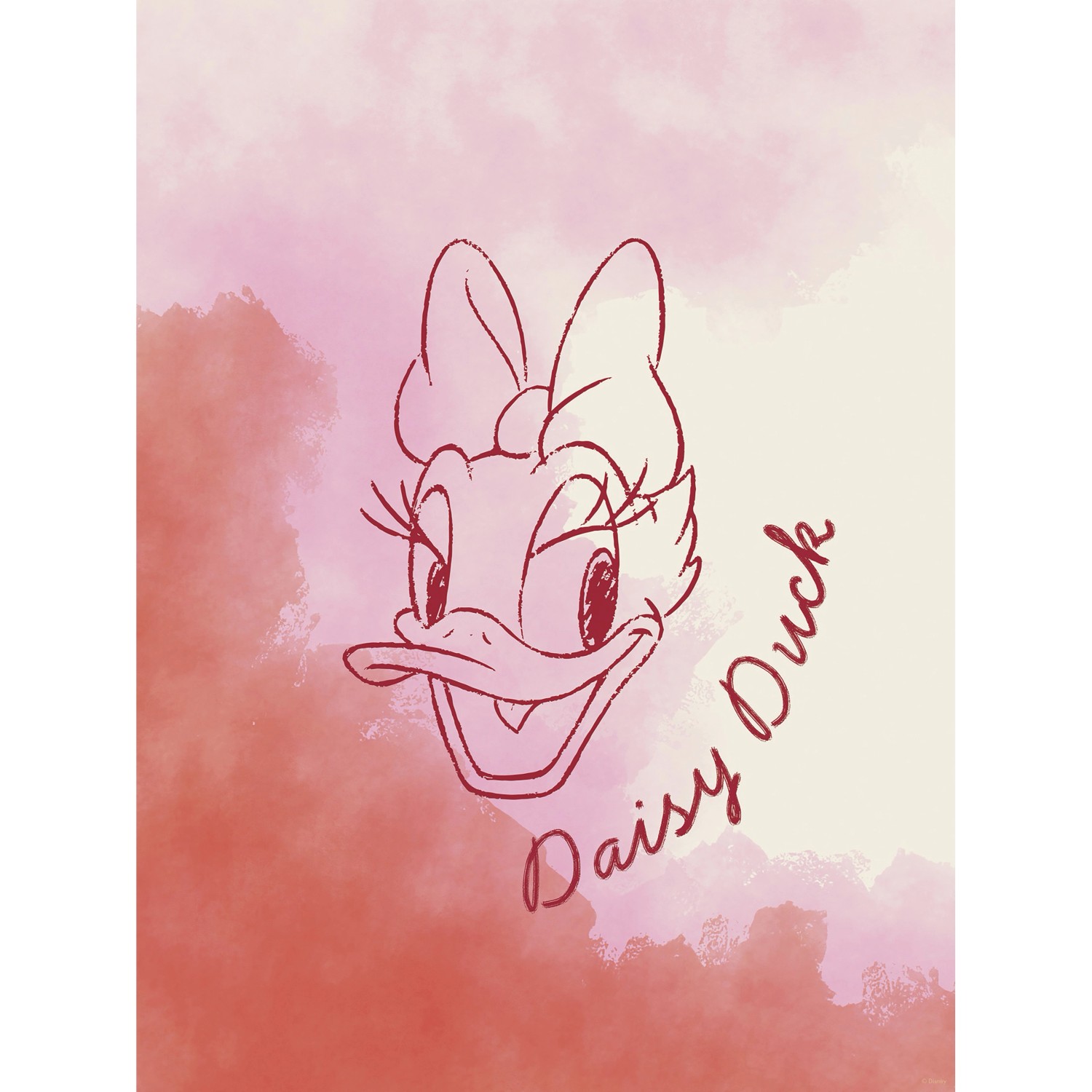 Komar Wandbild Disney Daisy Duck Watercolours 30 cm x 40 cm Rosa günstig online kaufen