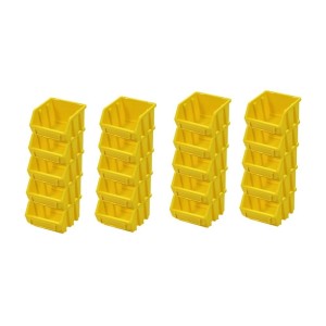 PROREGAL SuperSparSet: 20 gelbe Sichtlagerboxen aus Polypropylen, 7,5x11,6x11,2 cm, für Aufbewahrungssysteme.