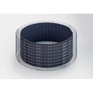 Rundes Gabiona Gabionen-Hochbeet, Ø 232 cm, Maschenweite 5x10 cm, galvanisiert.