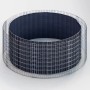 Rundes Gabiona Gabionen-Hochbeet, Ø 232 cm, Maschenweite 5x10 cm, galvanisiert.