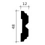 Detailzeichnung PROFHOME Wand- und Friesleiste, 48x12 mm, weiß, als Zubehör für Paneele.