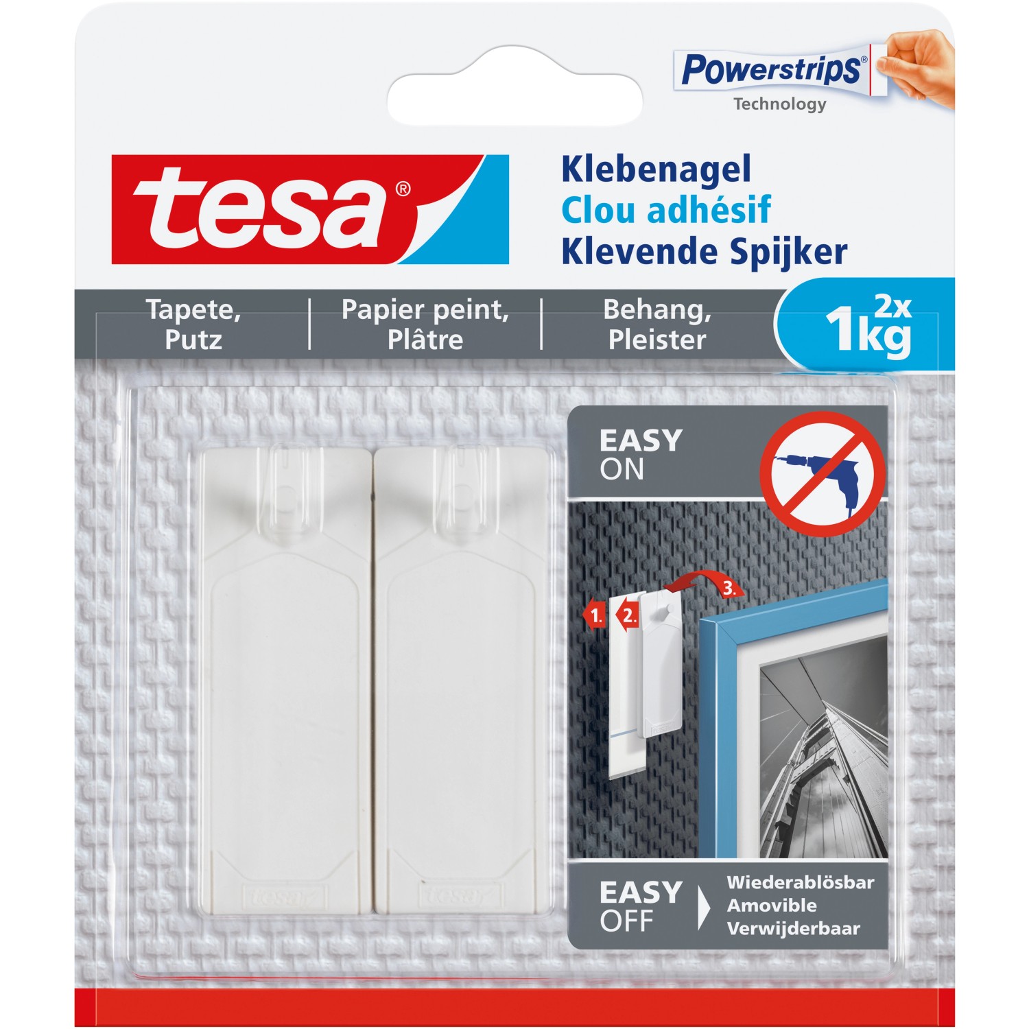 Tesa Klebenagel für Tapeten und Putz (max. 1 kg)