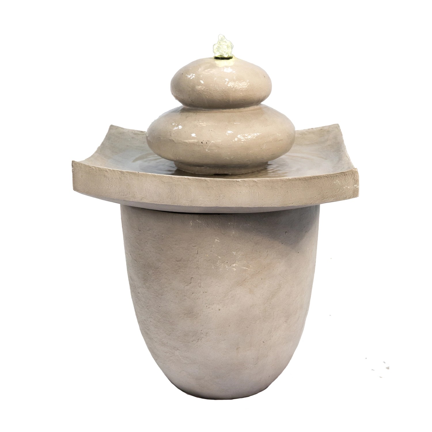 Teamson Home 62 cm Modern 2-stufig Zen Garten Wasserbrunnen Grau günstig online kaufen