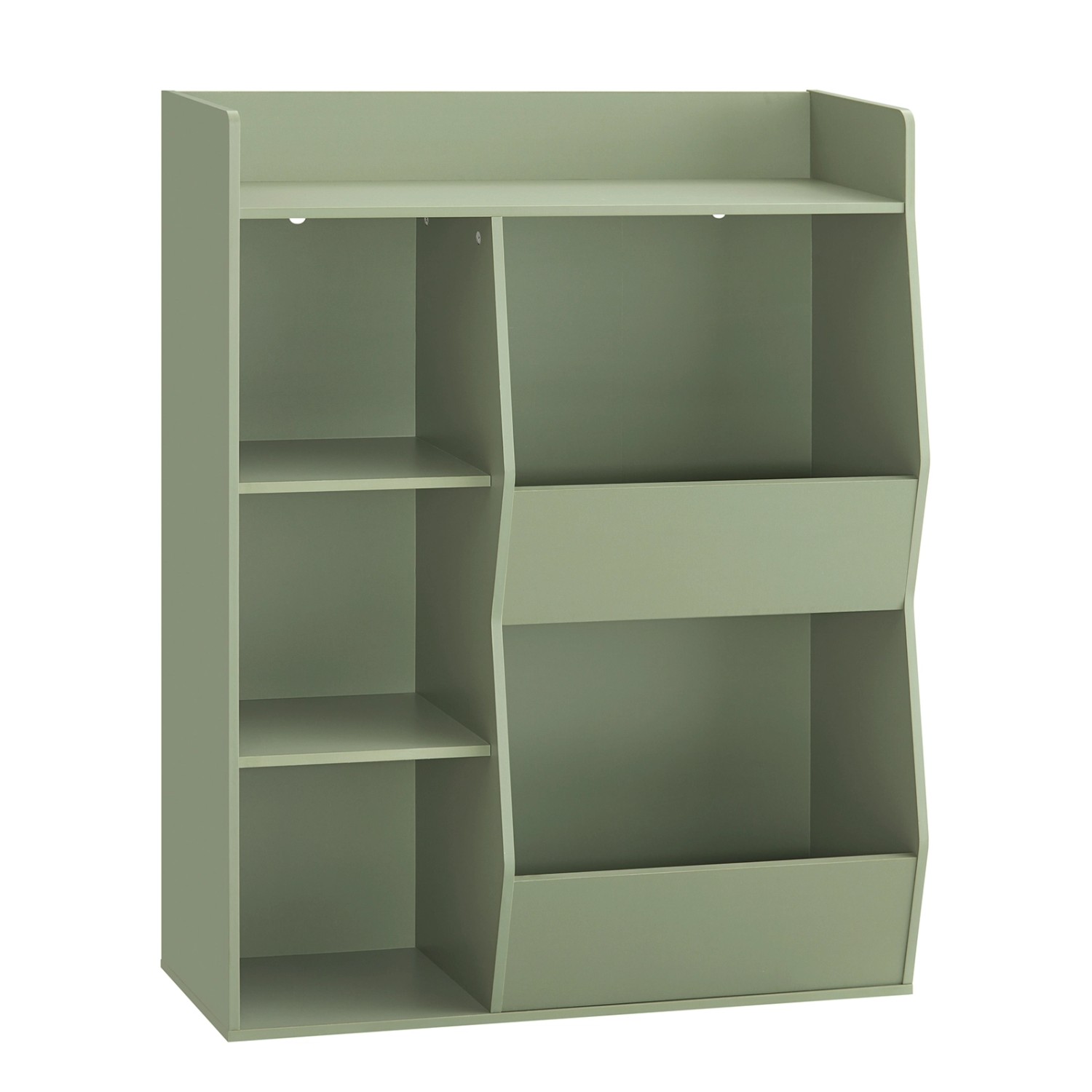 SoBuy Bücherregal Kinderregal mit 5 Offenes Fach und 1 Ablage Grün 80x104x3 günstig online kaufen