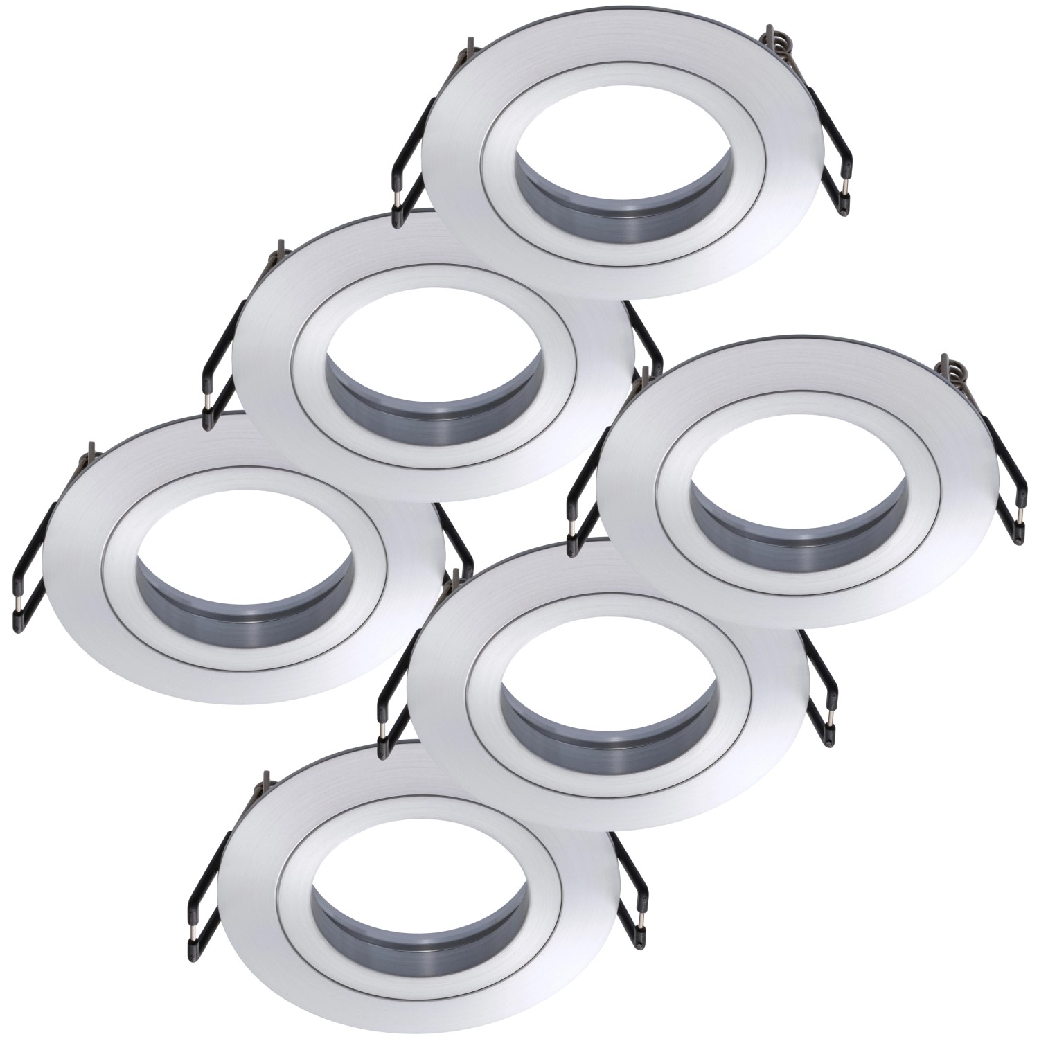 Oktaplex 6er Set Einbaustrahler Aluminium Lyon Flach für LED-Module Deckens günstig online kaufen