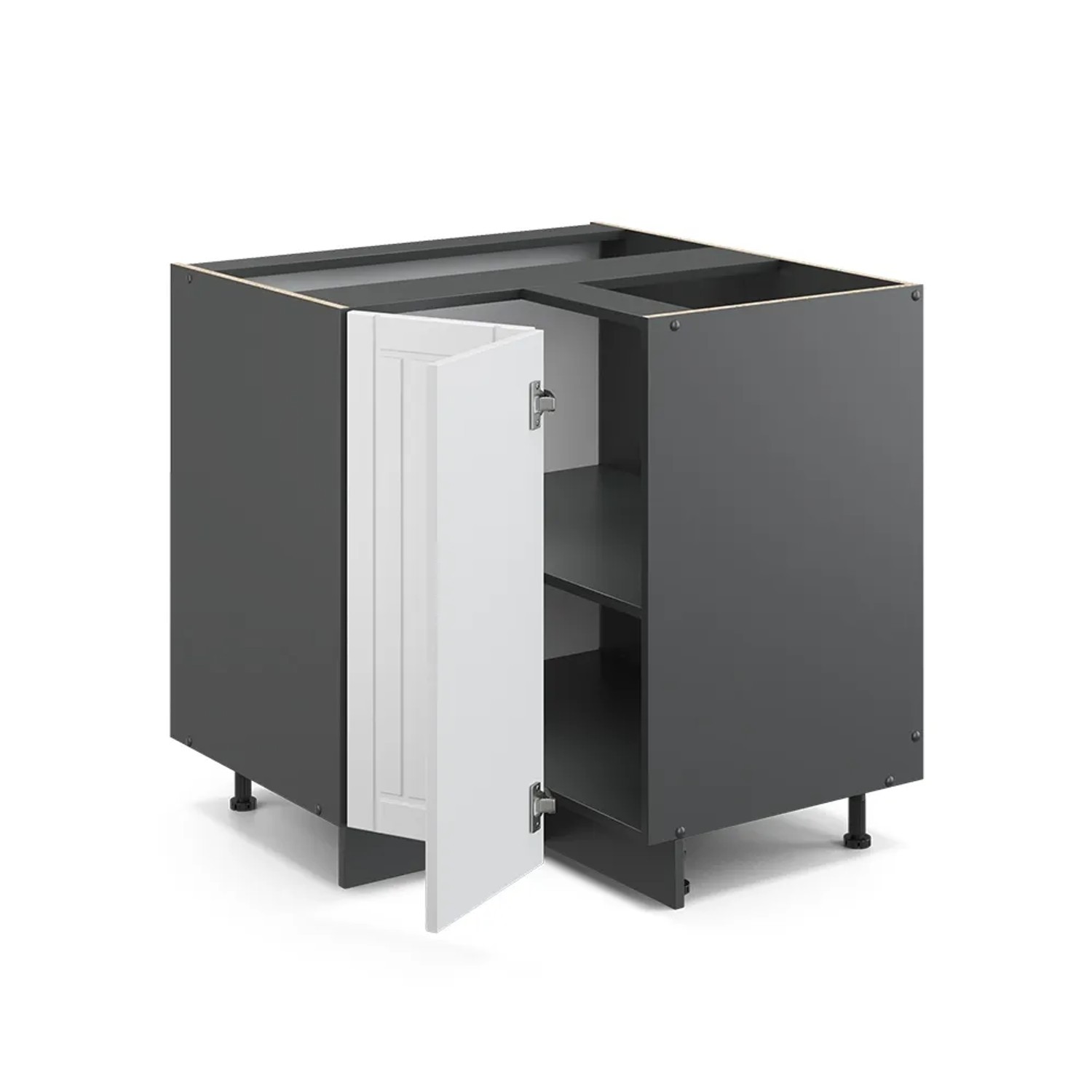 Vicco Eckunterschrank Fame-Line Weiß Landhaus/Anthrazit 81 cm AP Anthrazit