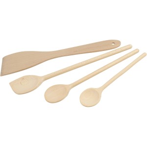 Fackelmann Küchenhelfer Set: 4 Holzlöffel und Pfannenwender aus FSC-zertifiziertem Holz.