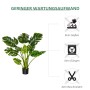 HOMCOM Künstliche Monstera Pflanze, 110 cm, im schwarzen Topf. Pflegeleicht: kein Gießen, Düngen, Beschneiden.