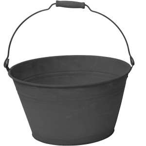 Schwarzer Zinkeimer im Vintage-Stil, Ø 32 cm, ideal als Übertopf für Pflanzen und Blumen.