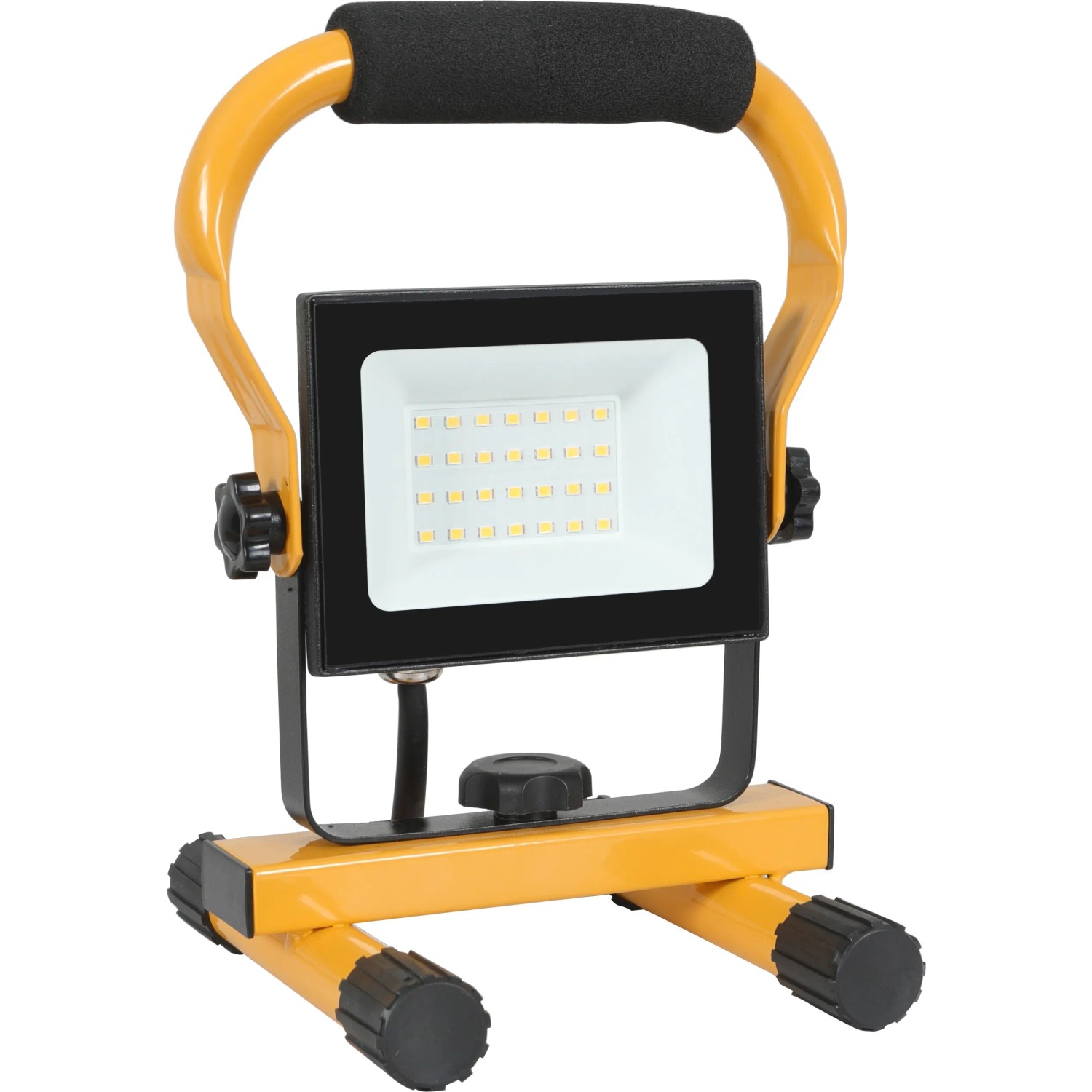 LED's Work Arbeitsleuchte, 20W, 1800lm, 4000K, IP65, gelbes Gestell mit Tragegriff.