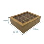 Relaxdays Teebox Bambus Natur mit 12 Fächern 8 cm x 28 cm x 23 cm_4